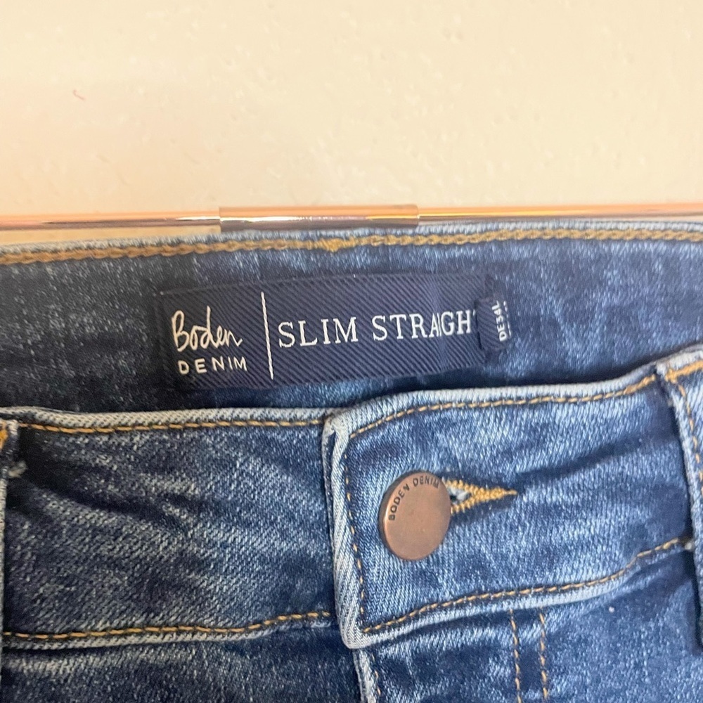 Boden Slim Straight Classic Blue Jeans Size 4L - Picture 6 of 7
